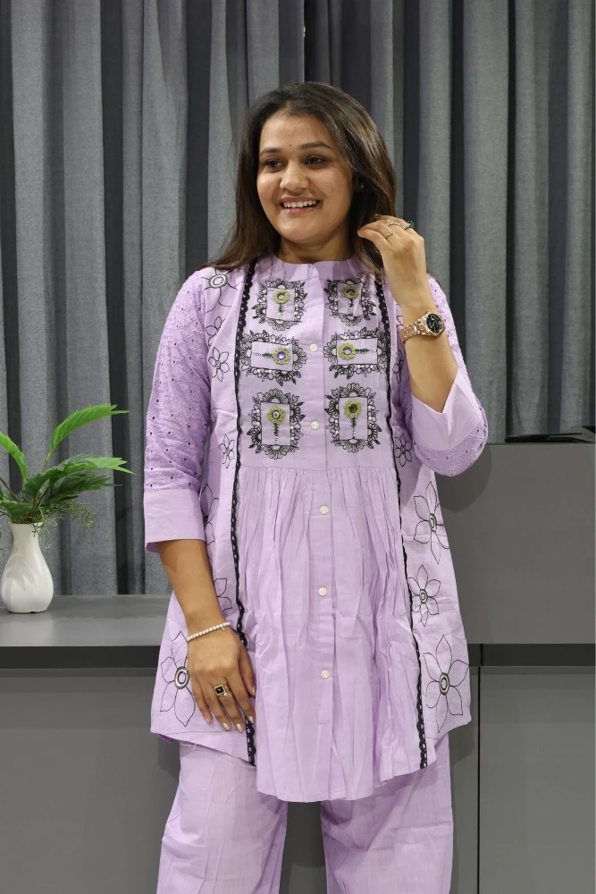 Mirror Work With Hand Work Cord Set