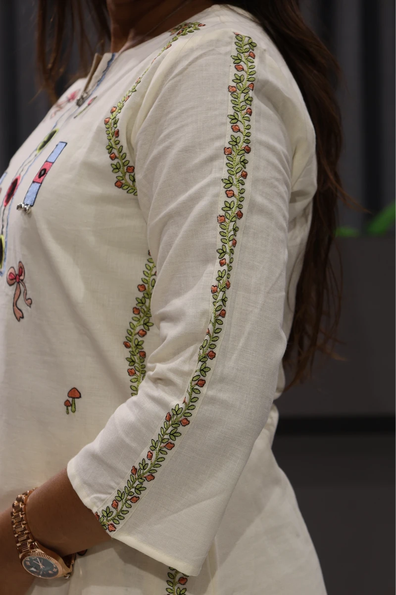 Embroidery With Mirror Work Cord Set