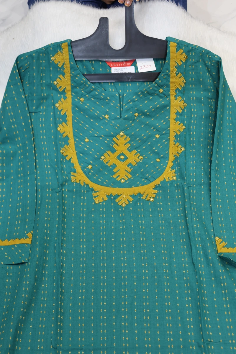 Applique With Mirror Work Kurti