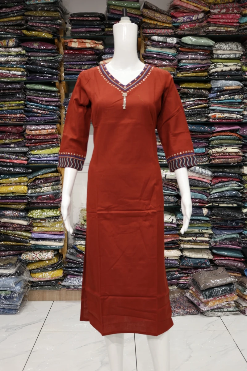 Neck Embroidery Work Kurti