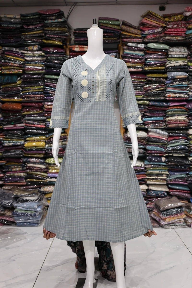 Dot Block Print Aline Kurti