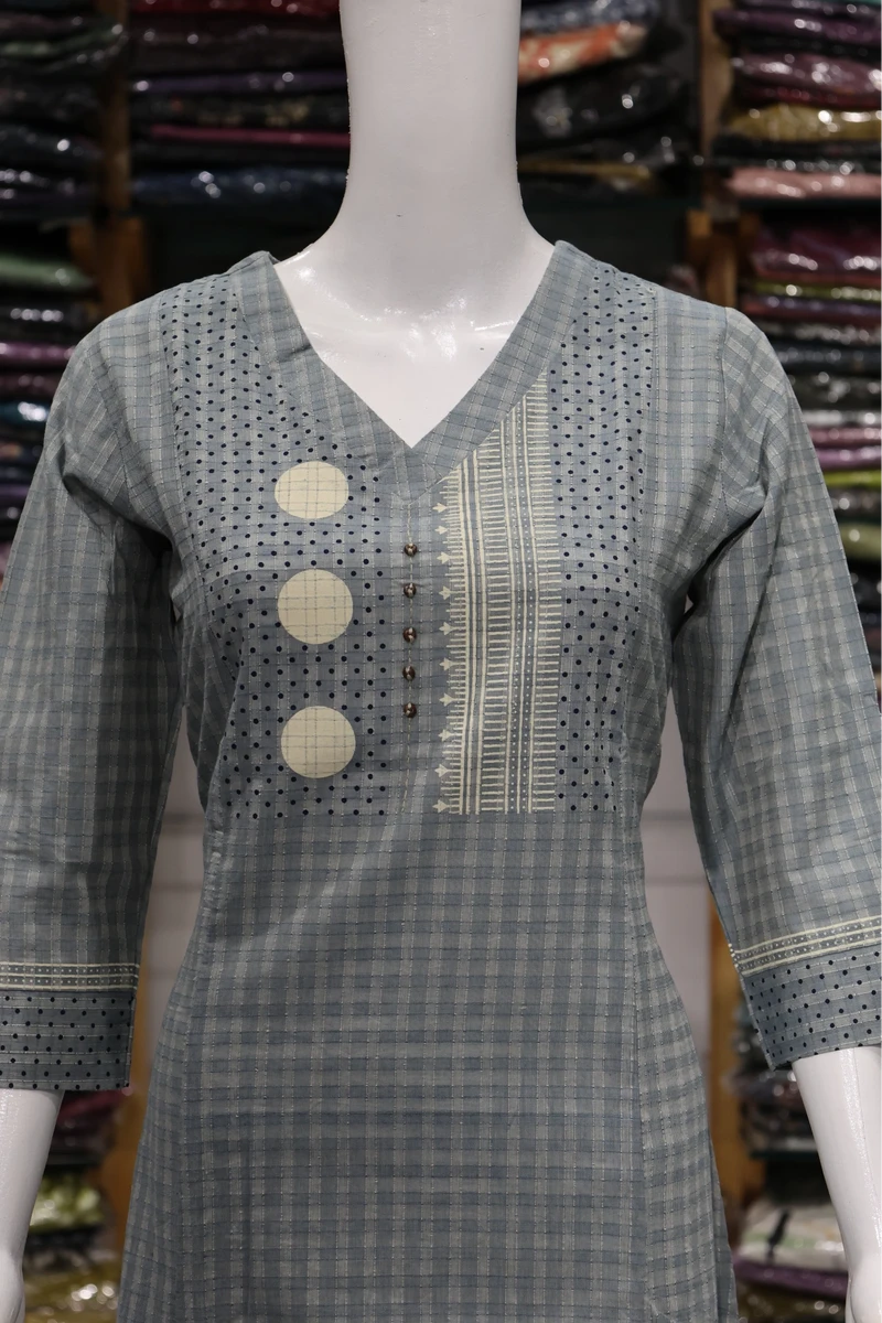 Dot Block Print Aline Kurti