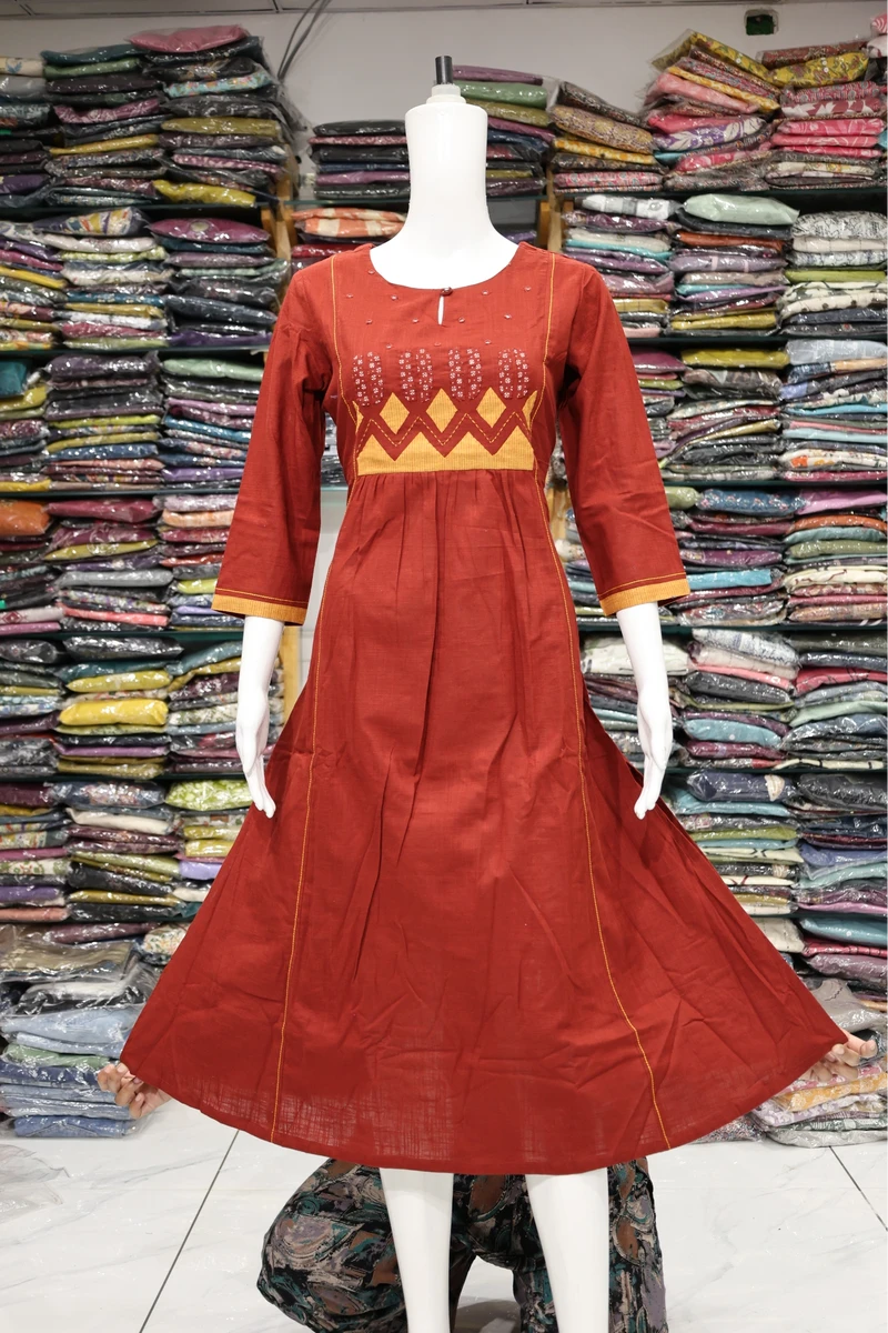 Mirror With Applique Work Aline Cut Kruti