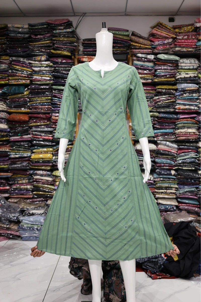 Embroidery Mirror Work Kurti