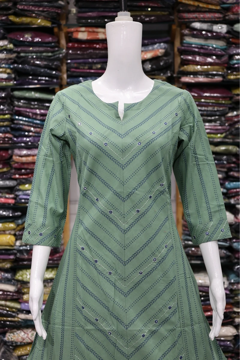 Embroidery Mirror Work Kurti