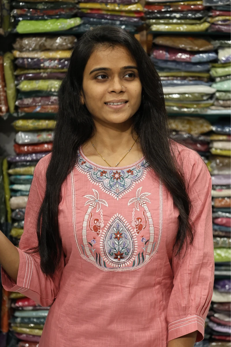 Embroidery Neck Work Plaza pair