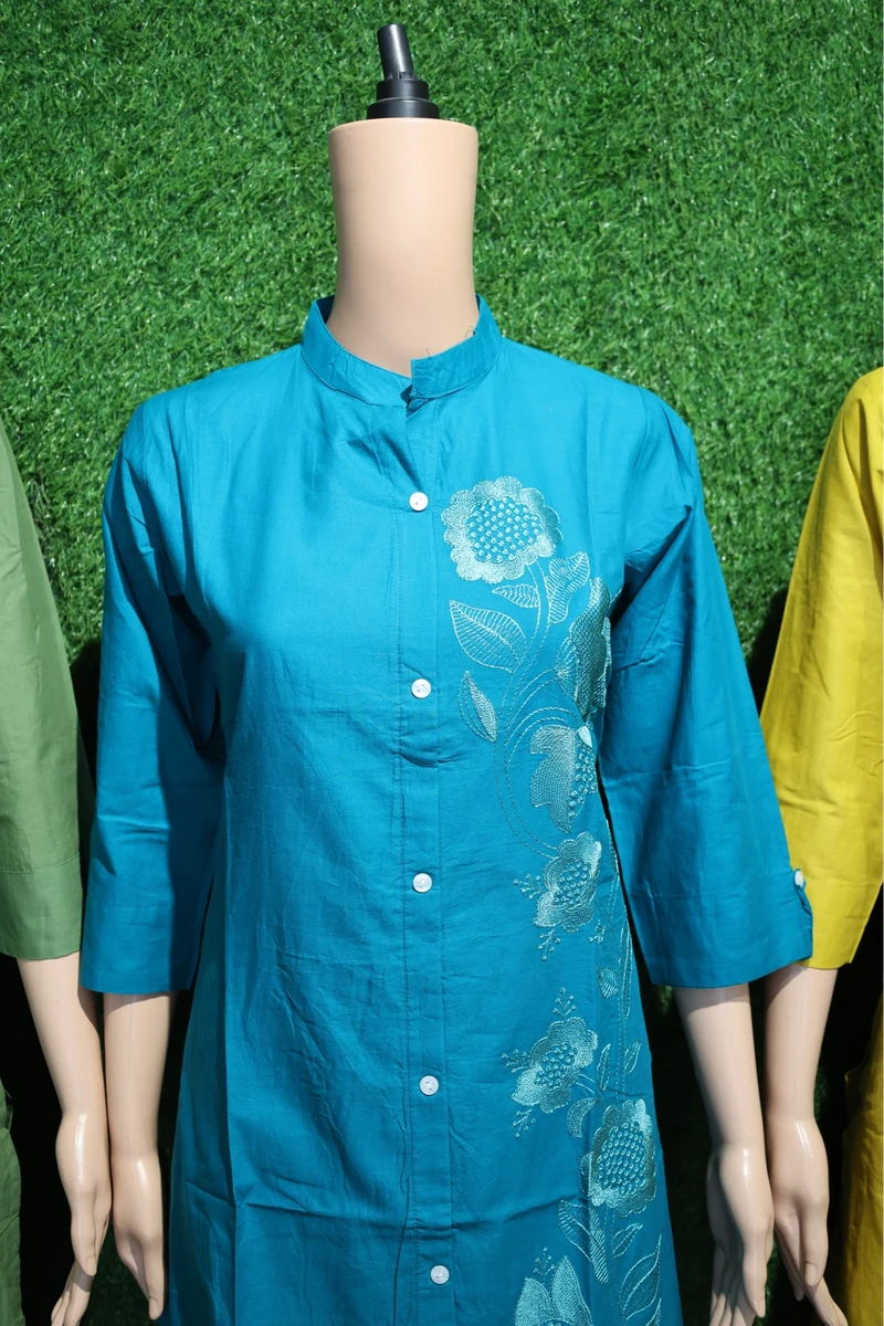 One Side Embroidery Work Plaza Pair