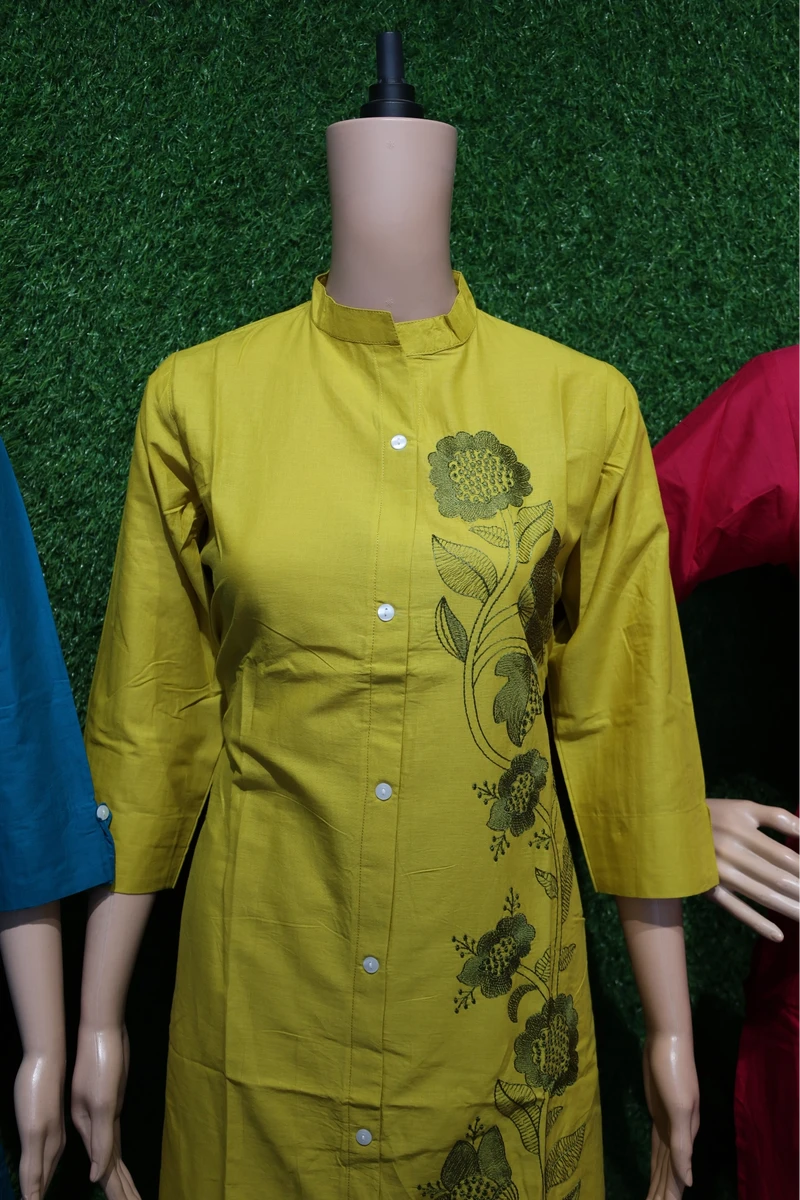 One Side Embroidery Work Plaza Pair