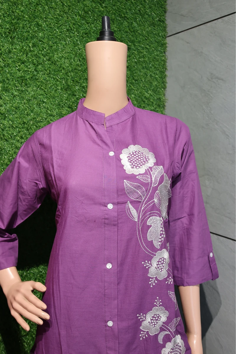 One Side Embroidery Work Plaza Pair