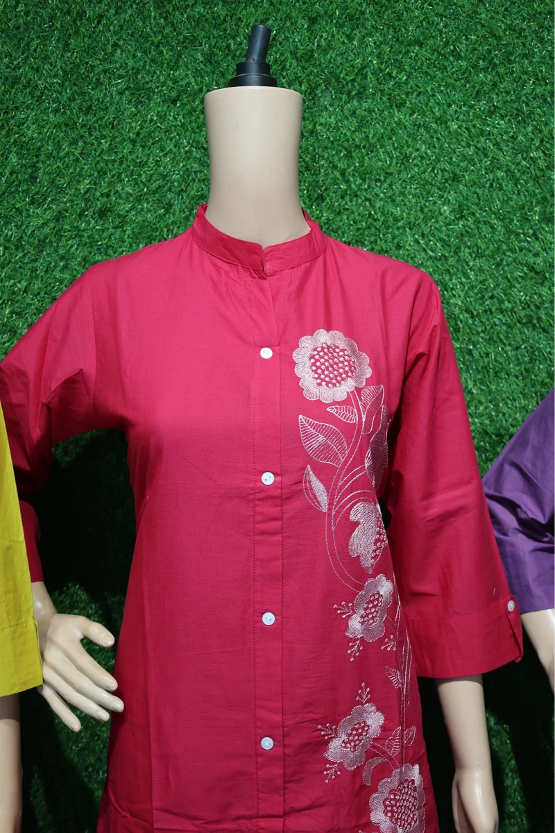 One Side Embroidery Work Plaza Pair