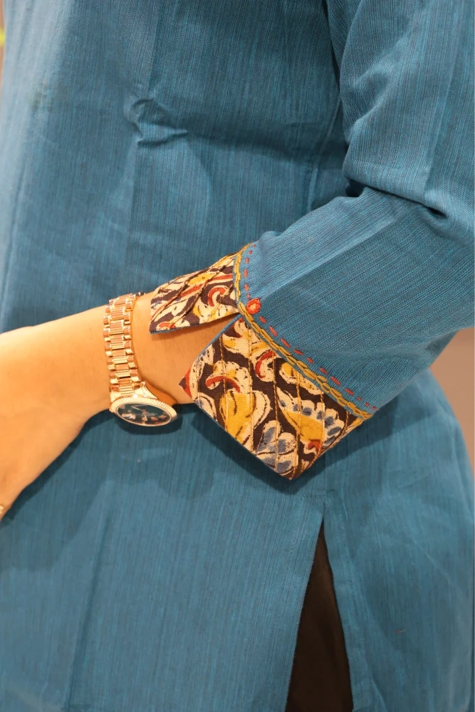 V Neck plain Straight Kurti