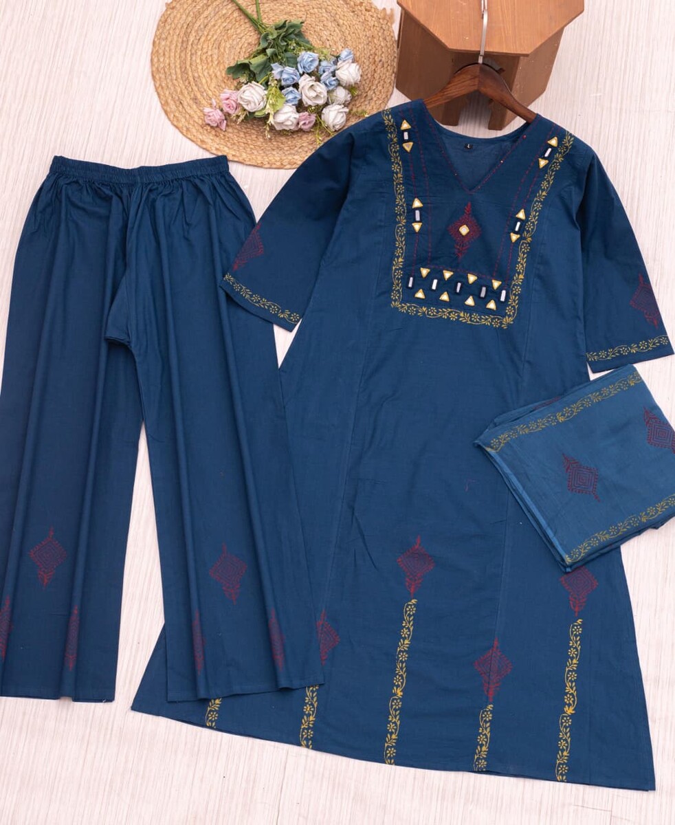 Mirror Block Print Duptta Pair