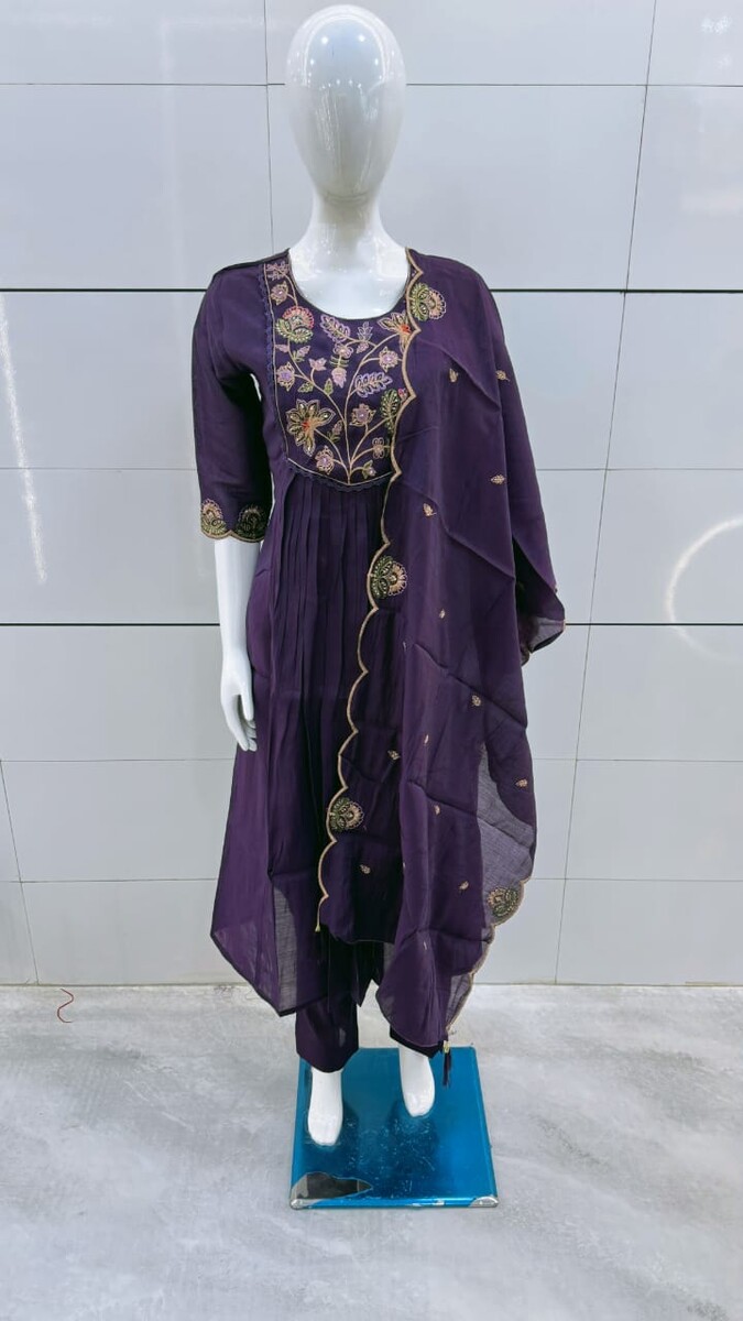 Neck Embroidery Work Round Pair