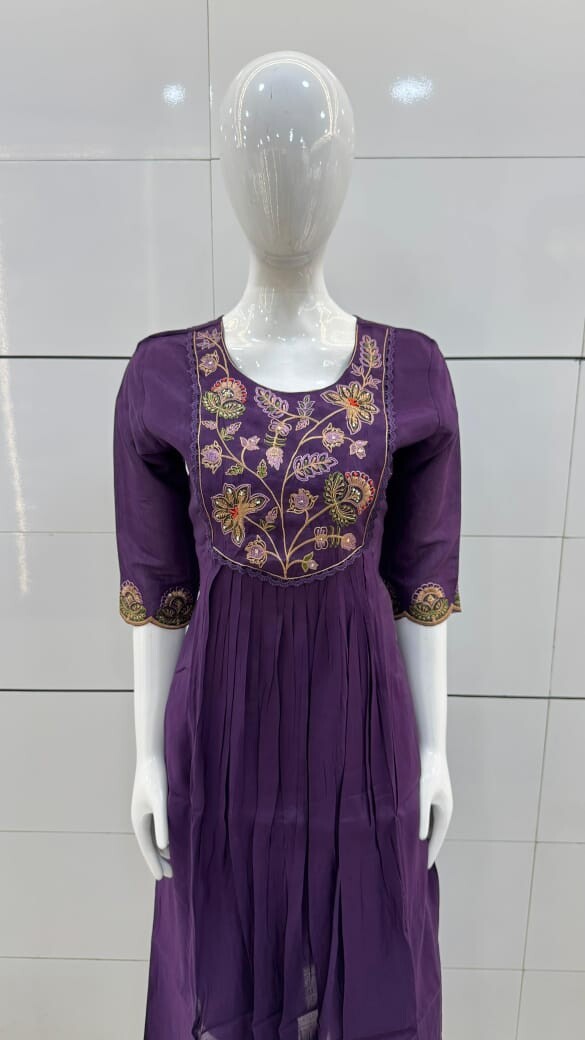 Neck Embroidery Work Round Pair