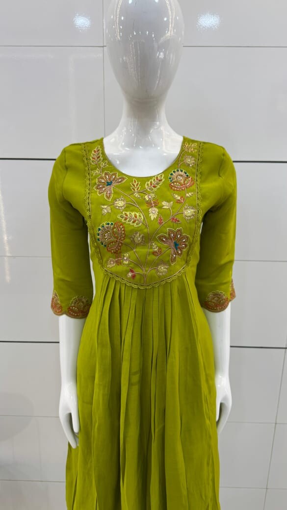 Neck Embroidery Work Round Pair