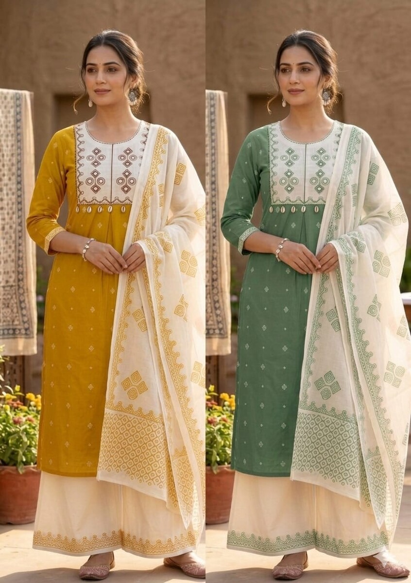 Neck Mirror Work Duptta Pair