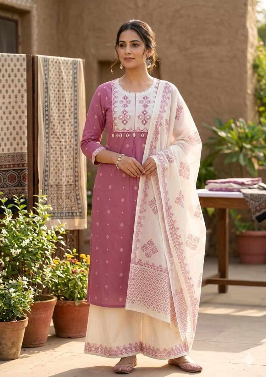 Neck Mirror Work Duptta Pair