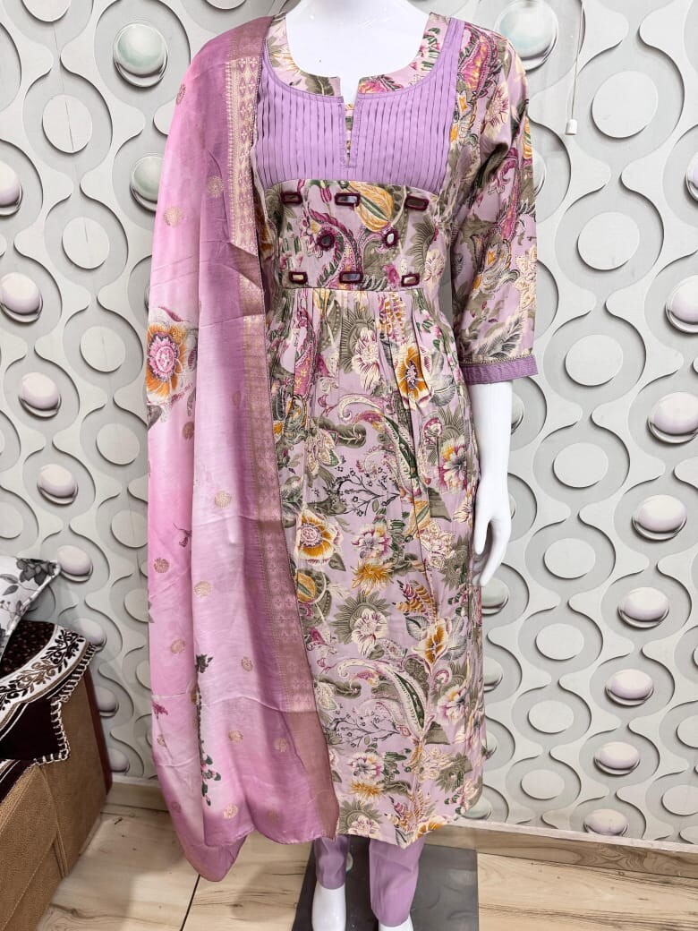 Mirror Work Printed Round Pair