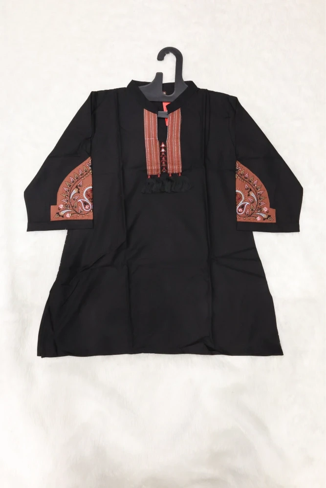 Sleeve Embroidery With Neck Mirror Work Tunic