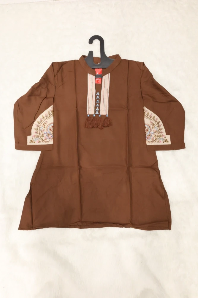 Sleeve Embroidery With Neck Mirror Work Tunic
