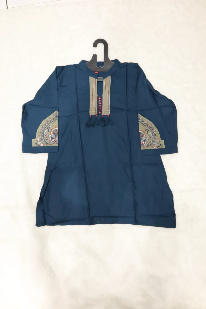 Sleeve Embroidery With Neck Mirror Work Tunic