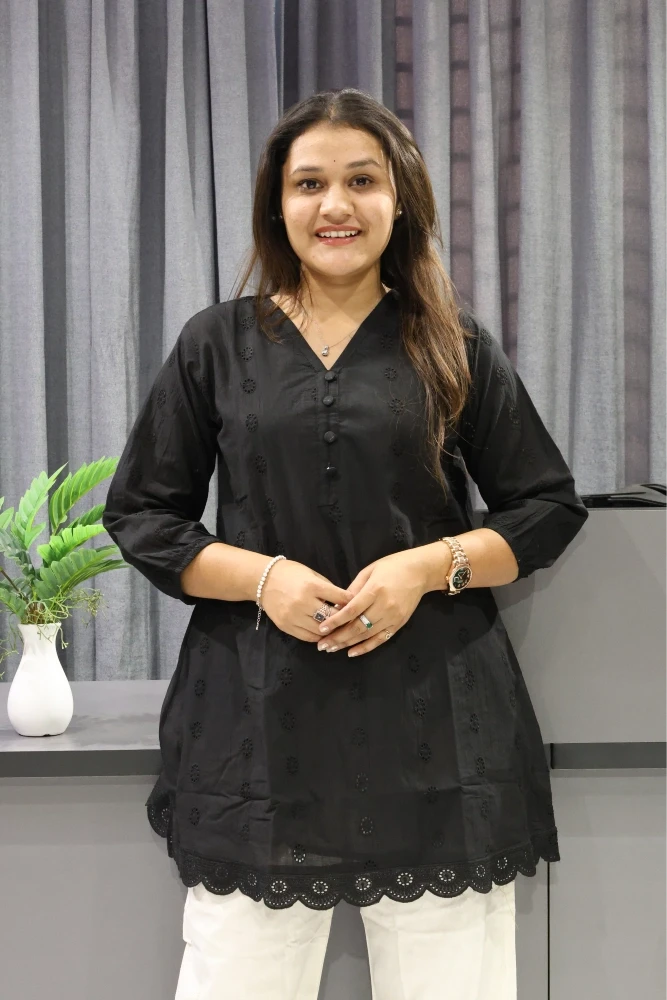 Chikan Work Over Size Tunic