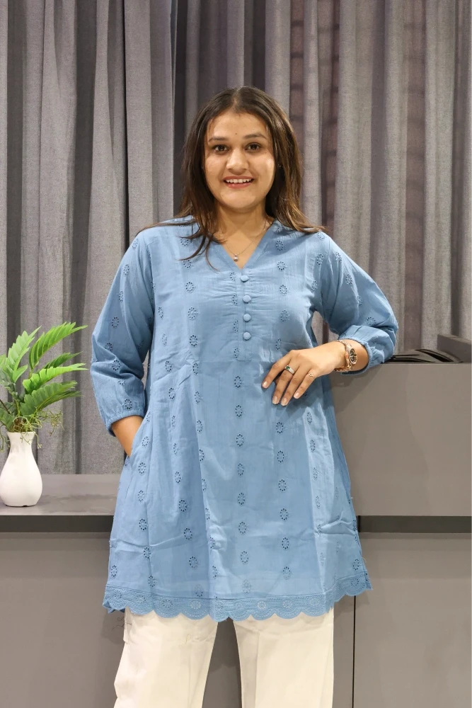 Chikan Work Over Size Tunic