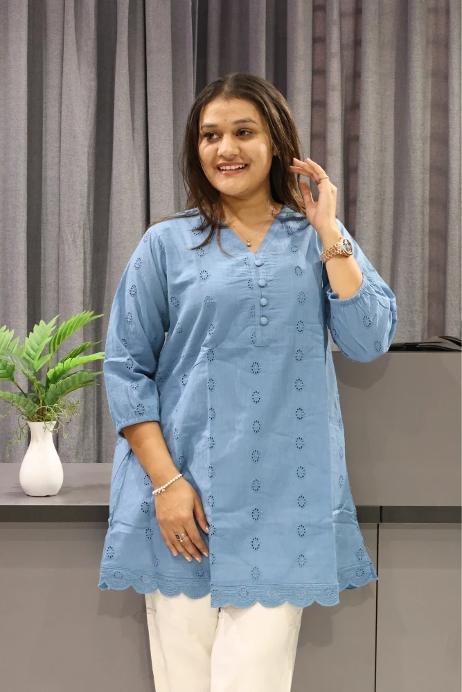 Chikan Work Over Size Tunic