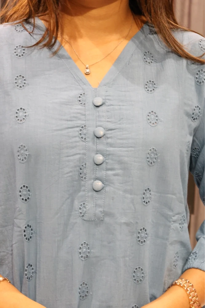 Chikan Work Over Size Tunic