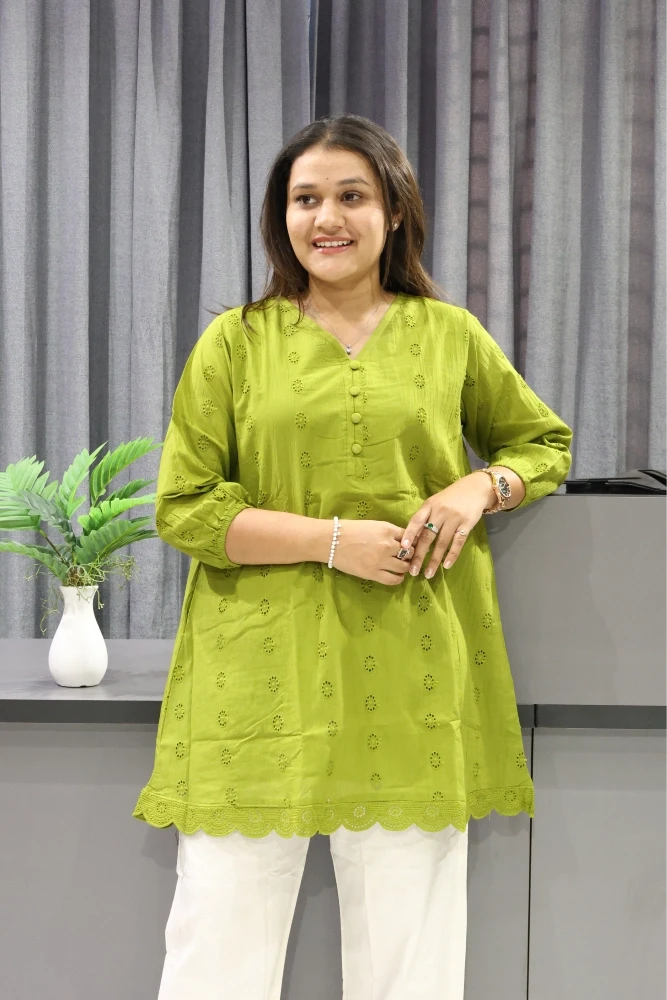 Chikan Work Over Size Tunic