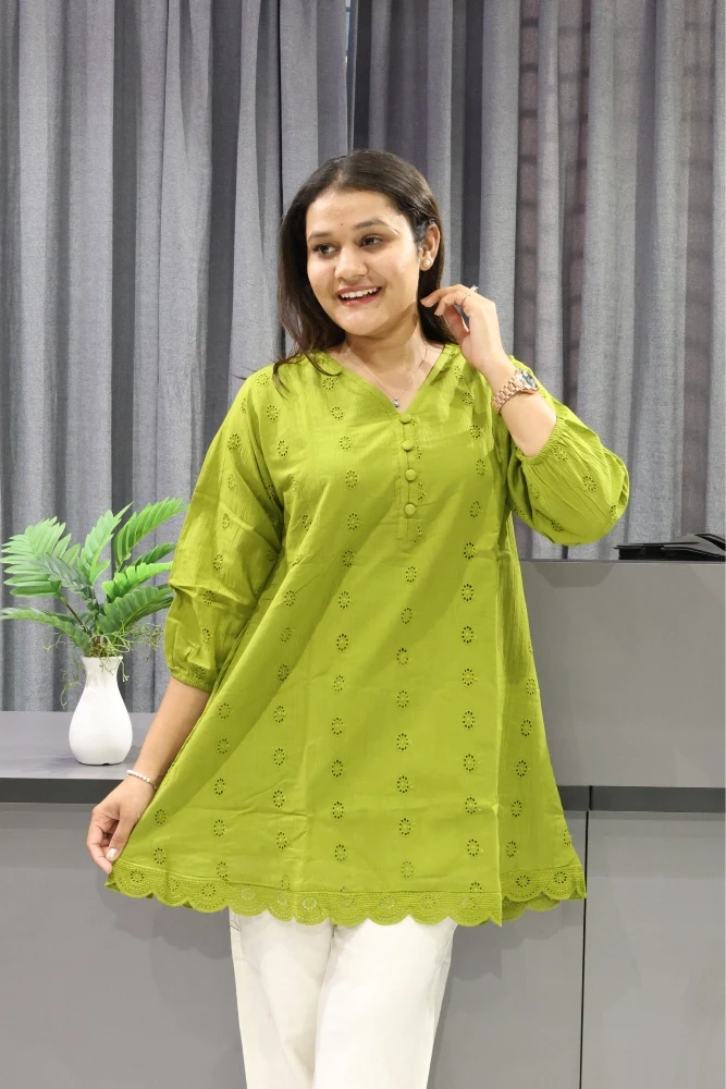 Chikan Work Over Size Tunic