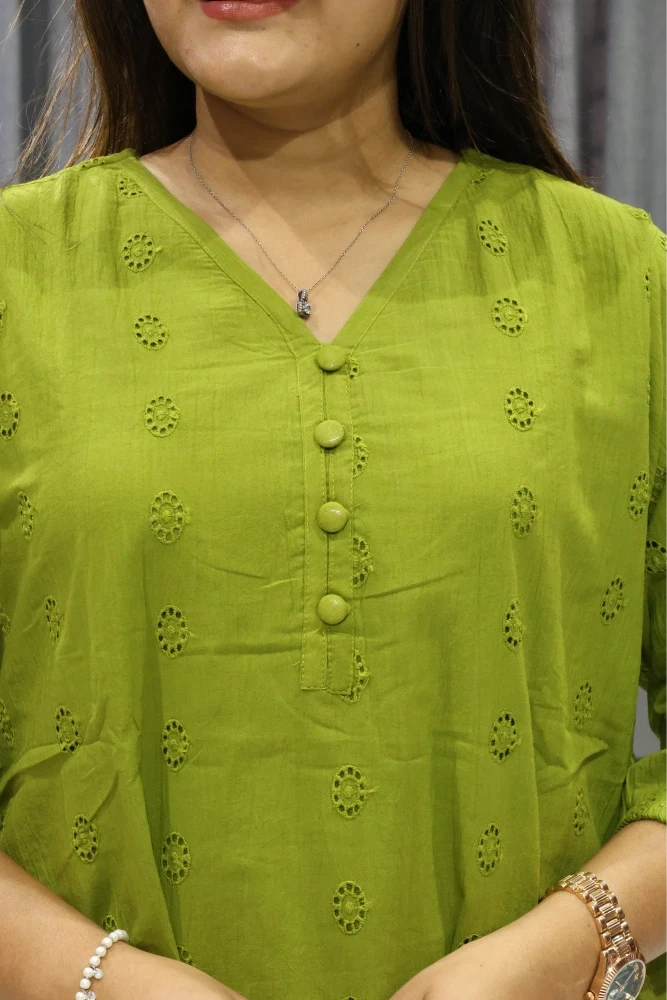 Chikan Work Over Size Tunic
