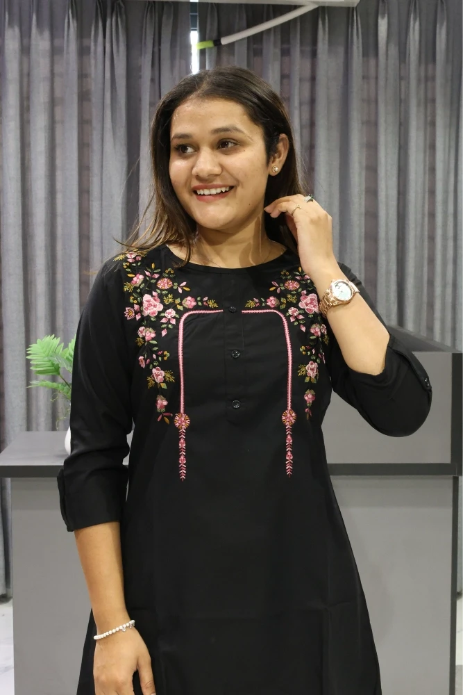 Flower Embroidery Work Cord Set