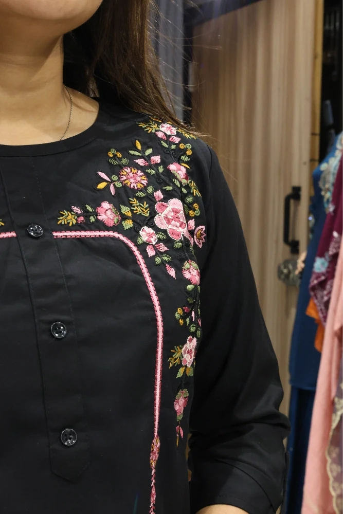 Flower Embroidery Work Cord Set