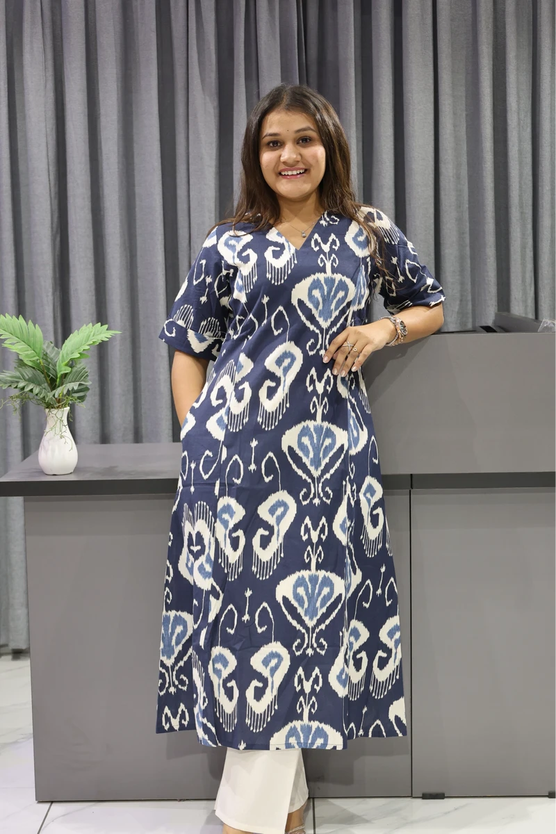 Patola Print Navy Blue