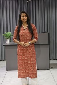 V Neck Printed Kurti