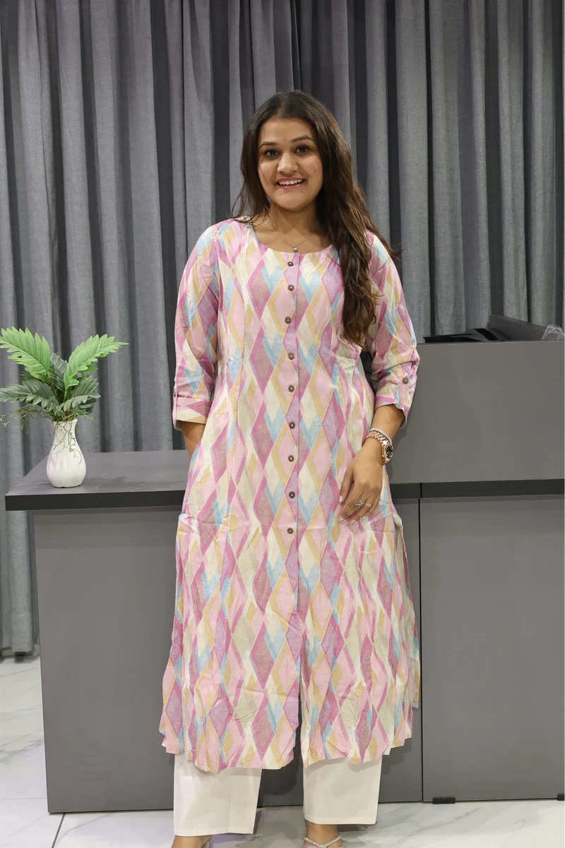 Digital Kaju Katali Print Kurti