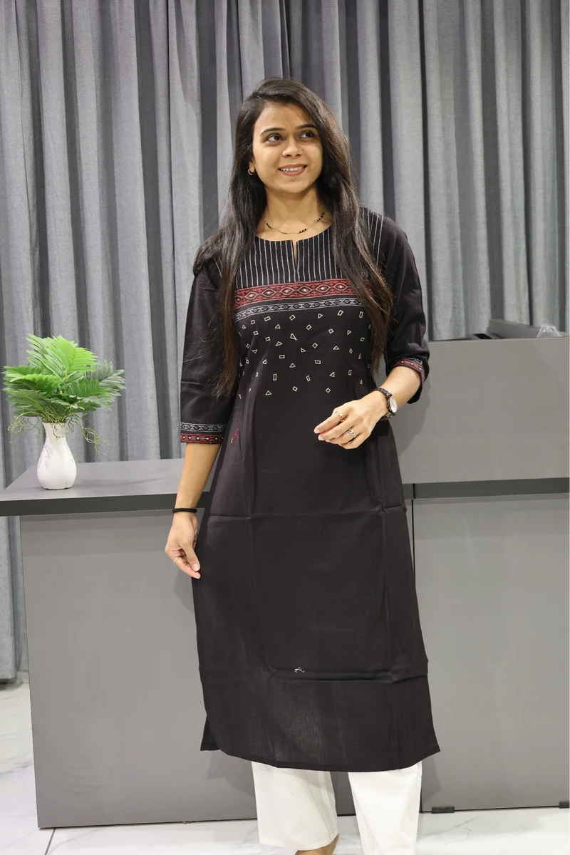 Square Embroidery Work Kurti