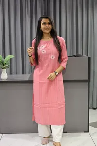 Lining Flower Stright Kurti