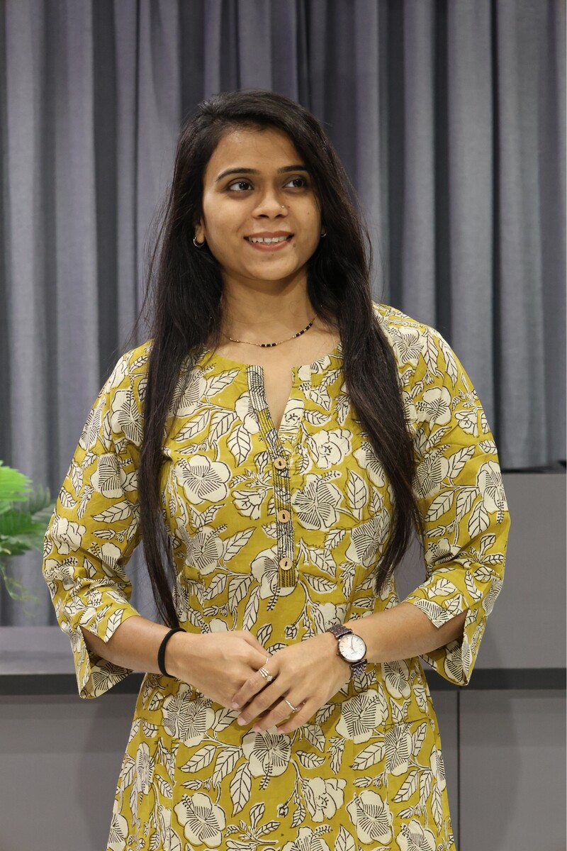 Yellow Printed A Line Kurti