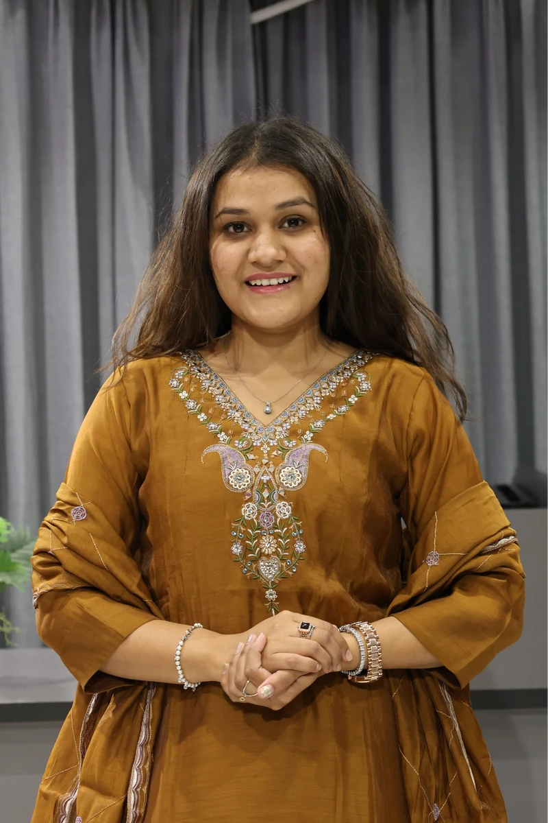 V Neck Mirror Work Short Plaza Pair