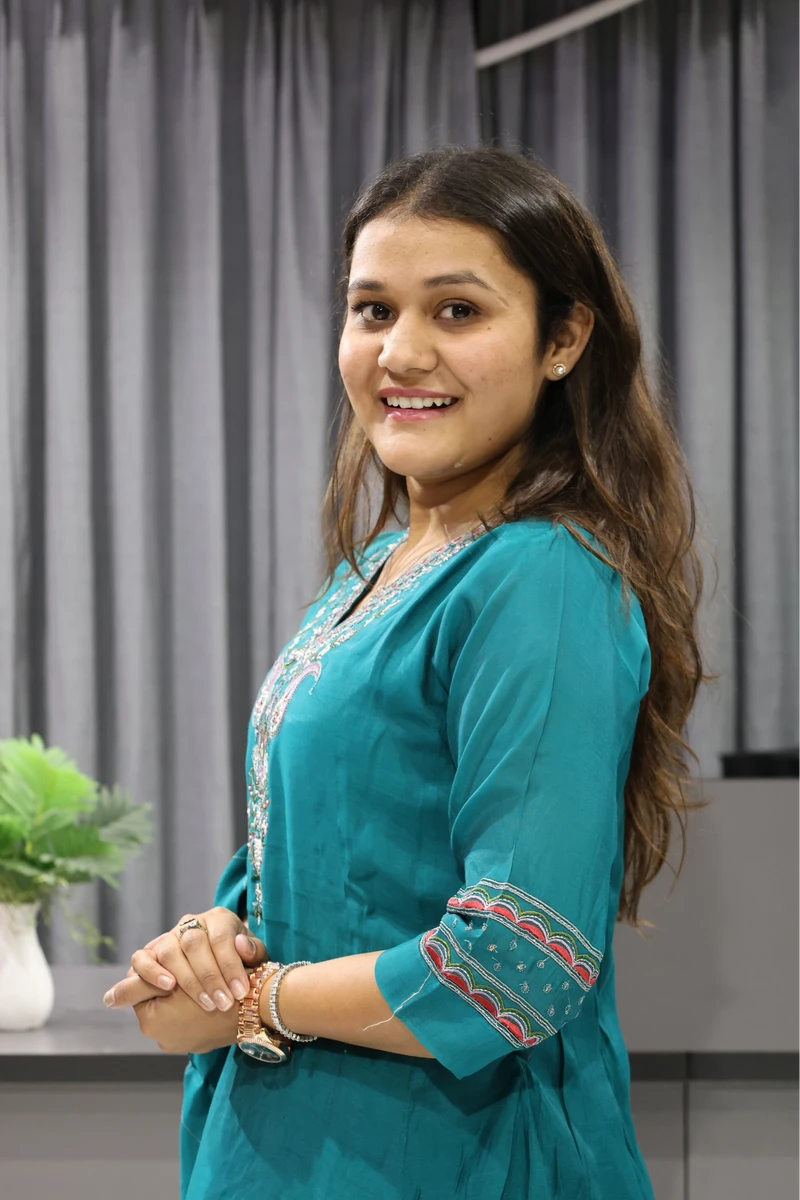 V Neck Mirror Work Short Plaza Pair