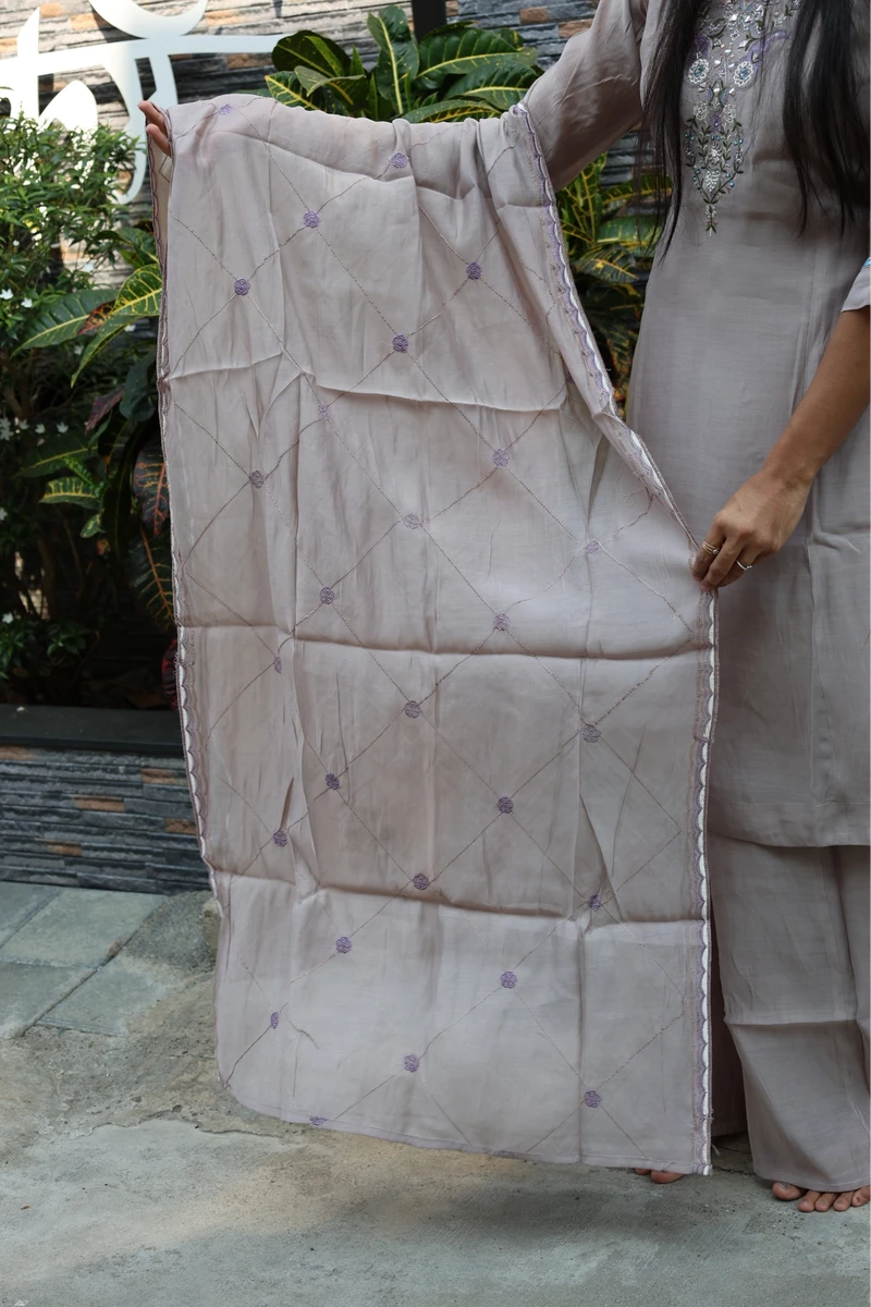 V Neck Mirror Work Short Plaza Pair