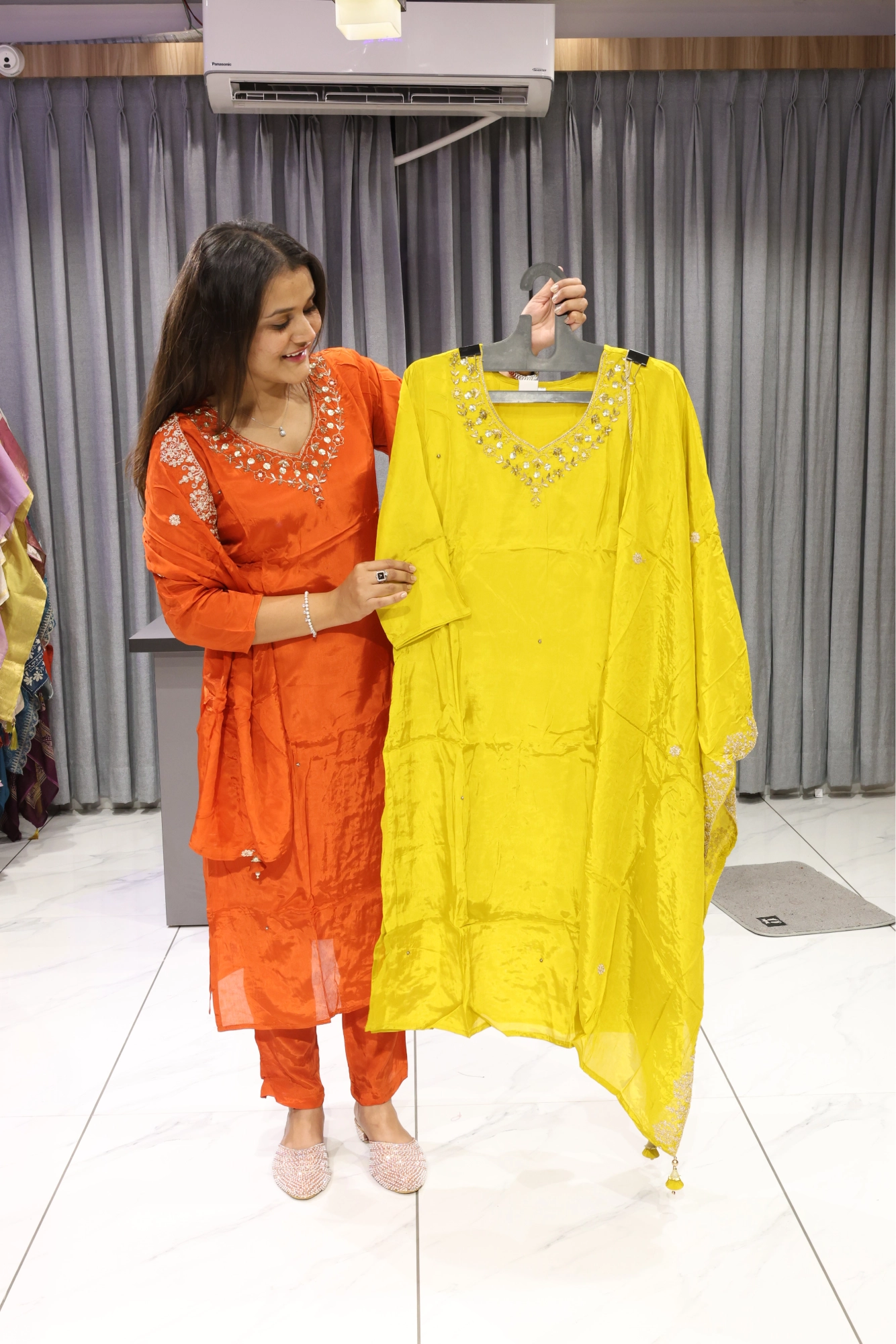 Hand Work Straight Duptta Pair